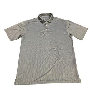 Onward Reserve Mens Performance Polo Shirt Grey Blue Geometric Print Stretch M